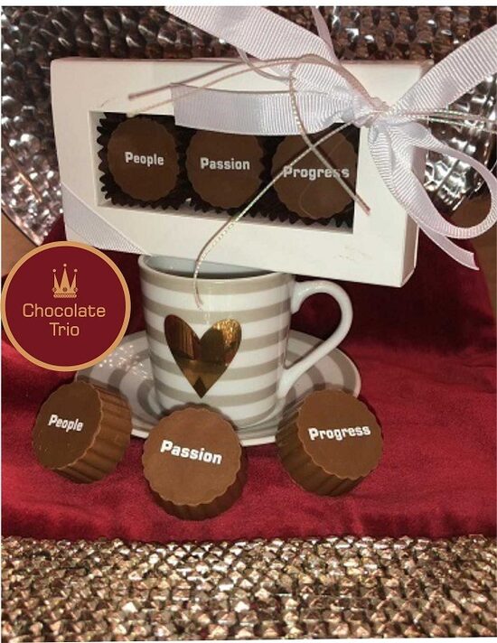 Personalized Corporate Logo Chocolate 3 pcs Candy Boxes