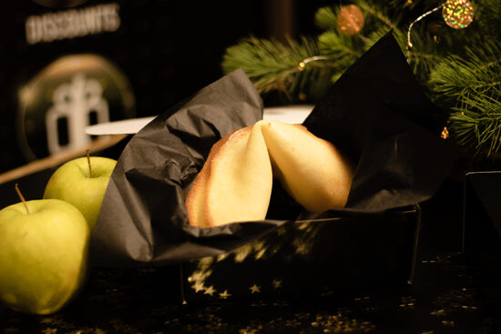 Fortune cookie in a black box