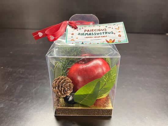 Красное яблоко в прозрачной коробке, 1 шт., рождественский подарок 250 г
