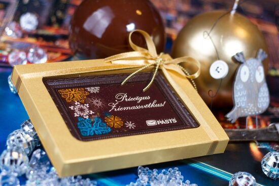 90 g Personalizēta Šokolādes Glezniņa 8 x 12 cm ar Apdruku Kastītē