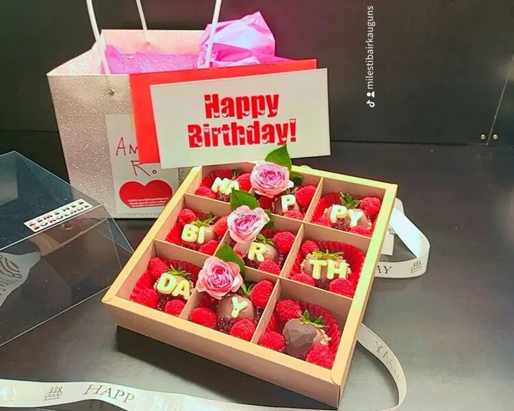 Happy Birthday! - Strawberries in Chocolate - Birthday Gift