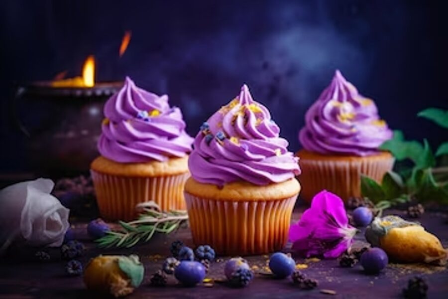 Cupcakes - Cupcakes with Violet Cream