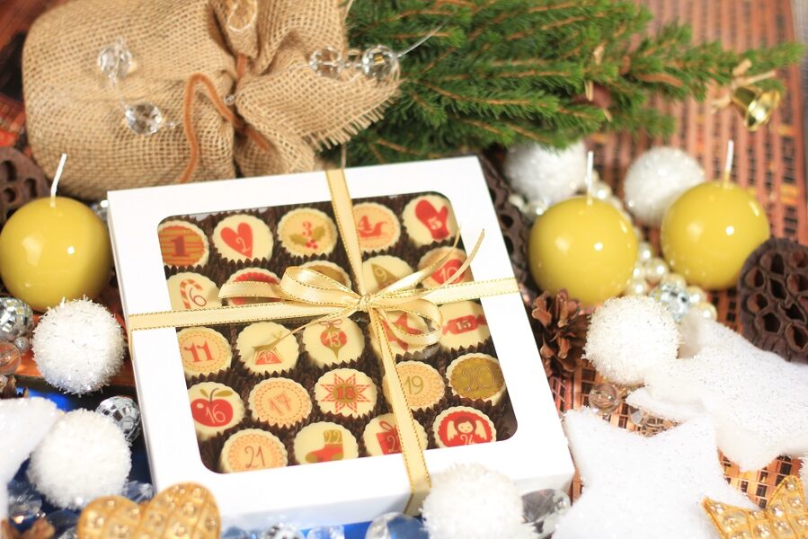 Персонализированный Корпоративный Рождественский Шоколадный Подарок "адвент-календарь — коробка конфет"