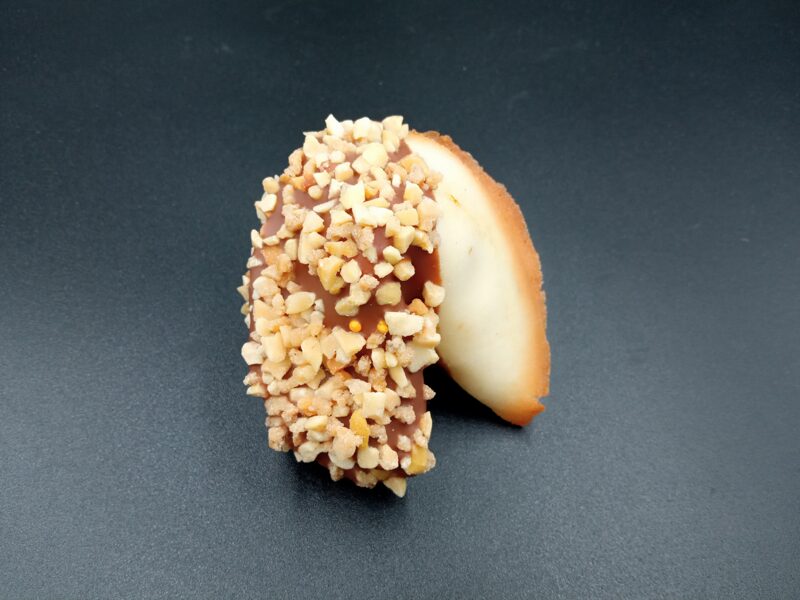Fortune Cookie with Milk Chocolate and Nuts