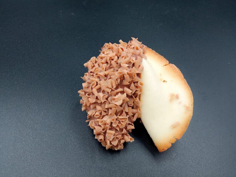 Fortune Cookie with Milk Chocolate and Caramel Chocolate decorations