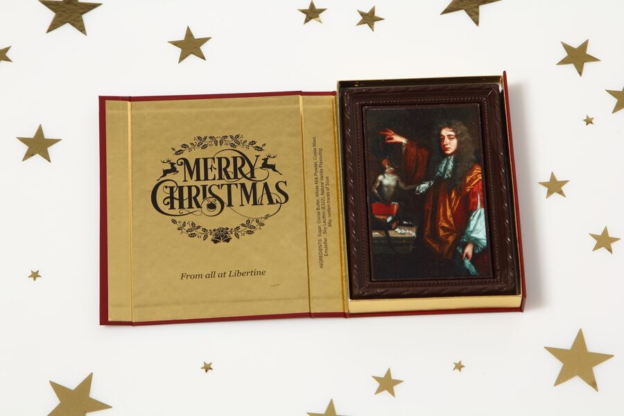 هدية عيد الميلاد بالشوكولاتة - بطاقة في صندوق مغناطيسي