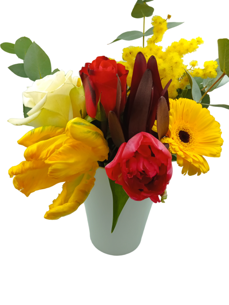 Солнечный поздравительный букет цветов